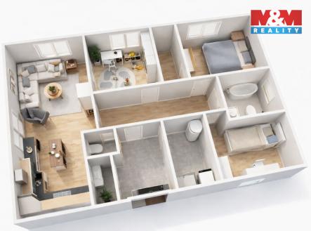 půdorys budoucího domu | Prodej - pozemek pro bydlení, 1 728 m²