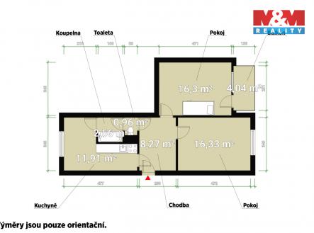 Půdorys.jpg | Pronájem bytu, 2+1, 56 m²
