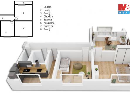 půdorys | Prodej bytu, 3+1, 69 m²