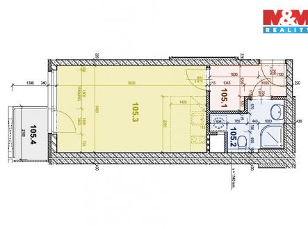 pudorys_02.jpg | Pronájem bytu, 1+kk, 33 m²