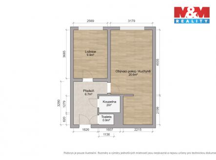 Půdorys - Králův Dvůr_Nad Stadionem 333.jpg.jpeg | Prodej bytu, 2+kk, 41 m²