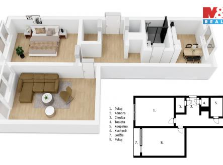 půdorys  _.jpg | Pronájem bytu, 2+1, 63 m²