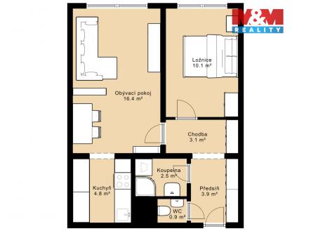 pudorys.jpg | Prodej bytu, 2+kk, 41 m²