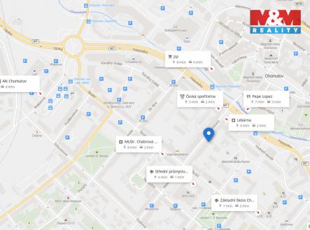 mapa okolí | Pronájem - skladovací prostor, 80 m²