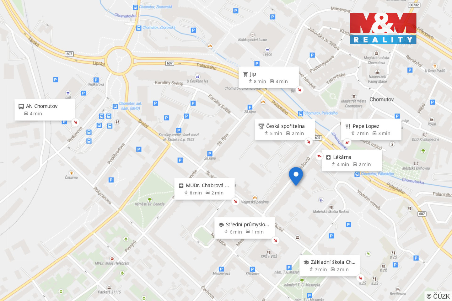 mapa okolí