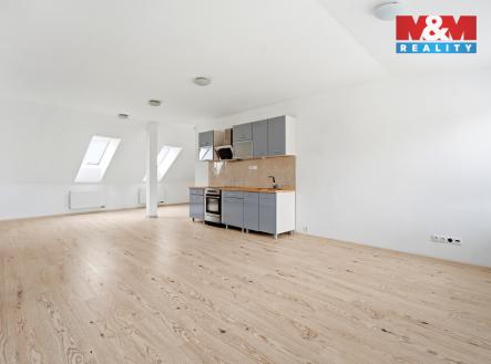 Obývací pokoj + KK | Pronájem bytu, 3+kk, 96 m²