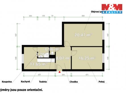 Půdorys.jpg | Pronájem bytu, 2+1, 58 m²
