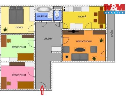 Půdorys velký.jpg | Prodej bytu, 4+1, 78 m²