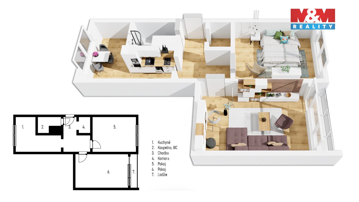 Půdorysné řešení bytu