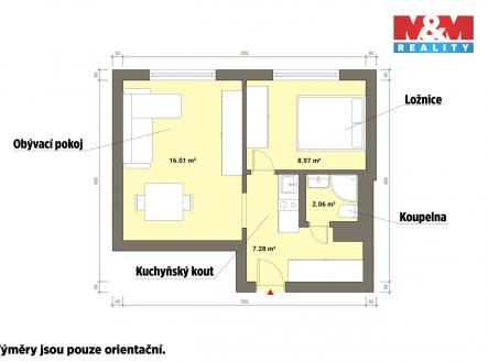 půdorys.jpg | Pronájem bytu, 2+kk, 36 m²
