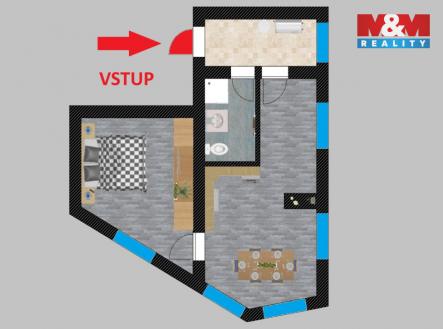 2 D.jpg | Pronájem bytu, 2+kk, 42 m²