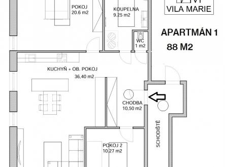 APARTMÁN 1.jpg | Prodej bytu, 3+kk, 88 m²