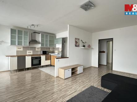 Obývací část s kuchyní | Pronájem bytu, 3+kk, 75 m²
