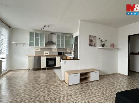 Obývací část s kuchyní | Pronájem bytu, 3+kk, 75 m²
