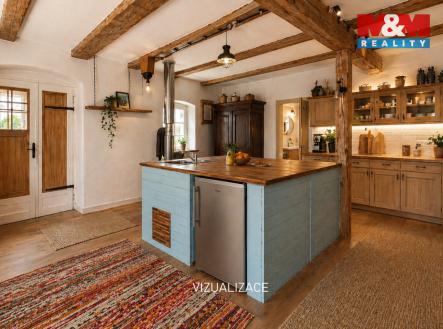 obývací pokoj s KK | Prodej - chata/rekreační objekt, 80 m²