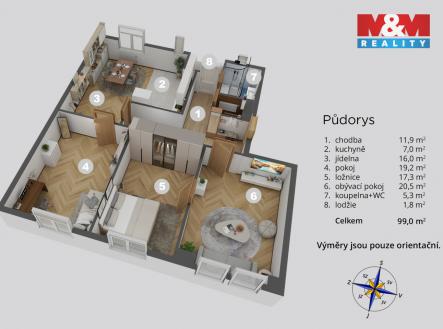 Pudorys_Jeronymova 5.jpg | Prodej bytu, 4+1, 91 m²