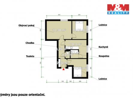 Půdorys.jpg | Pronájem bytu, 3+1, 60 m²