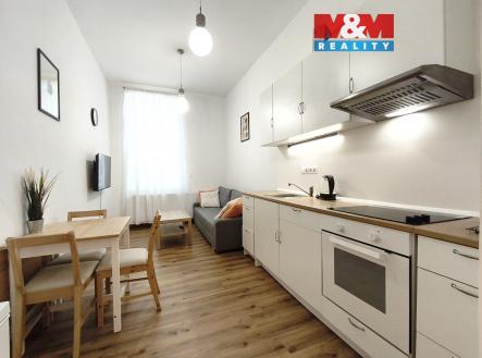 Obývací pokoj + KK 14m2 | Pronájem bytu, 2+kk, 35 m²