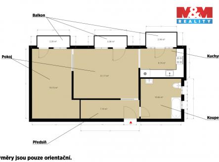 půdorys.jpg | Pronájem bytu, 2+kk, 67 m²