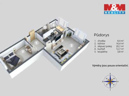 půdorys | Prodej bytu, 2+1, 63 m²