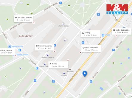 Mapa okolí (5).jpeg | Pronájem bytu, 1+1, 35 m²