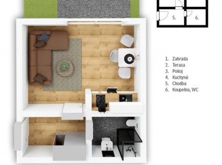 Byt Dobříš půdorys.jpg | Prodej bytu, 1+kk, 25 m²