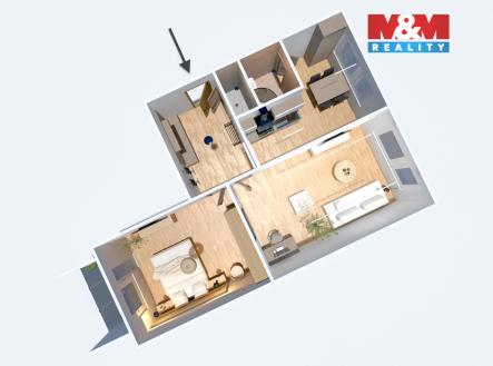 půdorys | Prodej bytu, 2+1, 61 m²