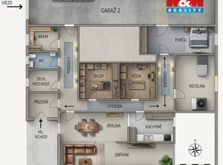půdorys | Prodej - chata/rekreační objekt, 144 m²