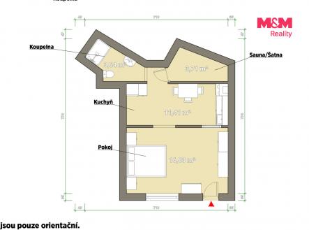 pudorys.jpg | Pronájem bytu, 1+1, 36 m²