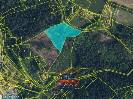 Přehledka_mapa | Prodej - pozemek, les, 6 802 m²