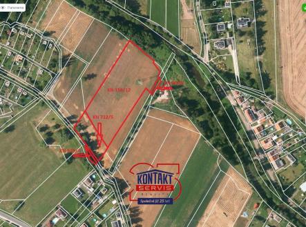 Mapa | Prodej - pozemek, zemědělská půda, 11 010 m²