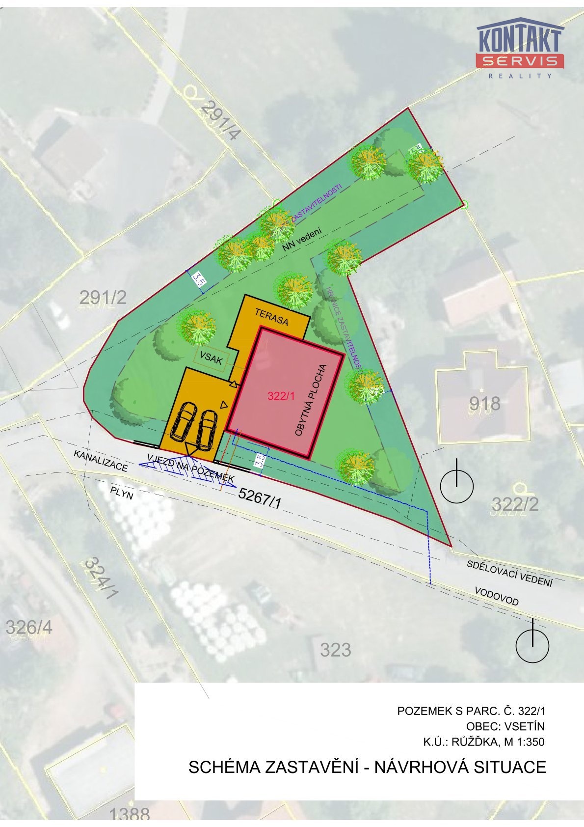 KN 322,1 Schéma zastavění - návrhová situace