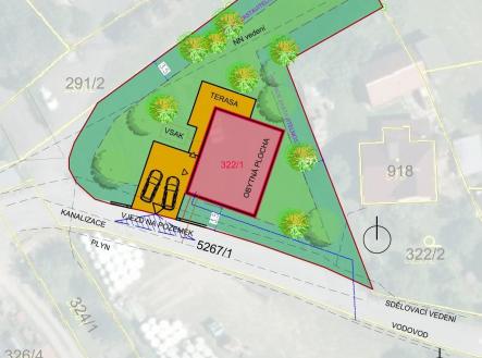 KN 322,1 Schéma zastavění - návrhová situace | Prodej - pozemek pro bydlení, 1 188 m²