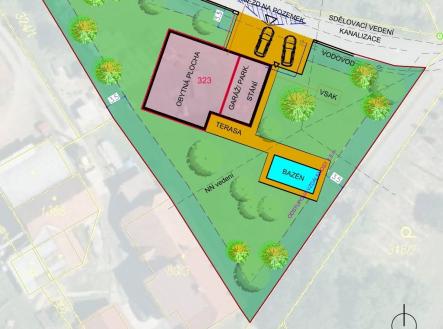 KN 323 Schéma zastavění - návrhová situace | Prodej - pozemek pro bydlení, 1 676 m²