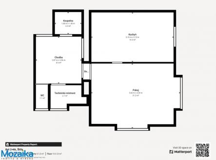 půdorys | Prodej bytu, 2+kk, 60 m²