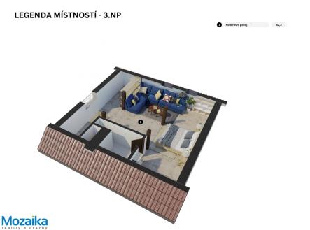 legenda místností podkroví | Prodej - dům/vila, 244 m²