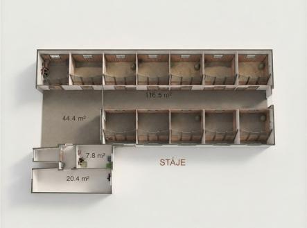 půdorys | Pronájem - zemědělský objekt, 59 349 m²