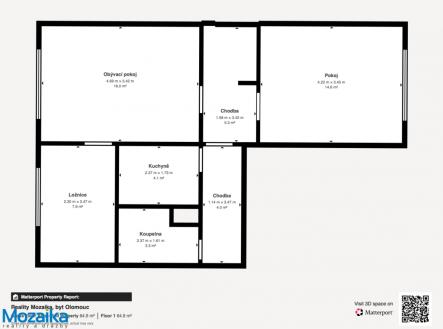 půdorys | Prodej bytu, 3+1, 55 m²