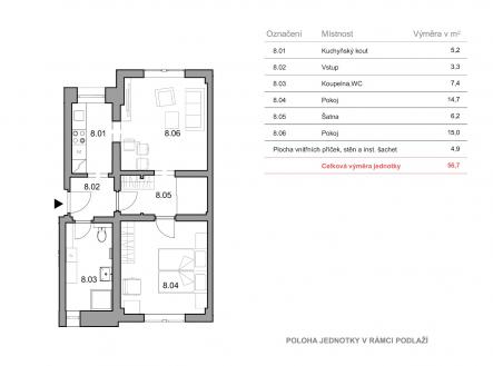 Svratouch_karta-A08 | Prodej bytu, 2+kk, 57 m²