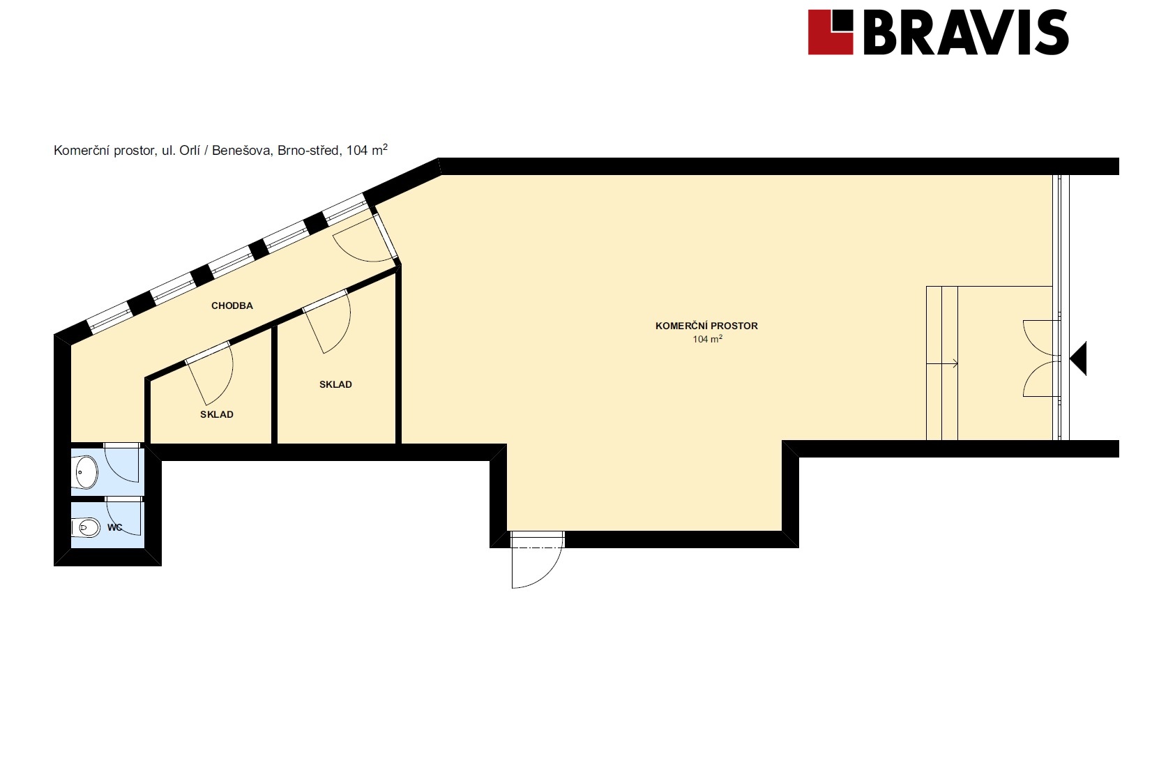 Komerční prostor Benšova 104m2