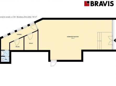 Komerční prostor Benšova 104m2 | Pronájem - obchodní prostor, 104 m²