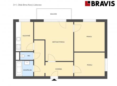 3+1 Oblá | Prodej bytu, 3+1, 75 m²