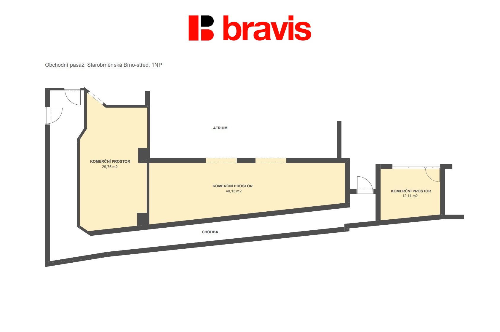 Obchodní prostor Starobrněnská 1NP