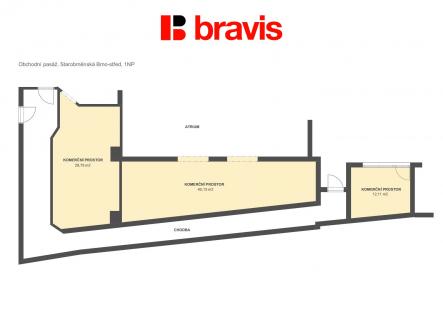 Obchodní prostor Starobrněnská 1NP | Pronájem - obchodní prostor, 40 m²