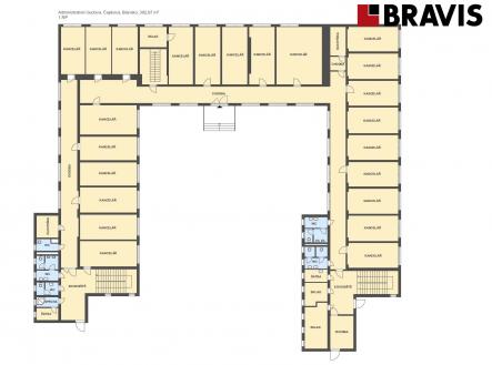 Administrativní budova Čapkova 392,87m2 1NP | Pronájem - kanceláře, 1 385 m²