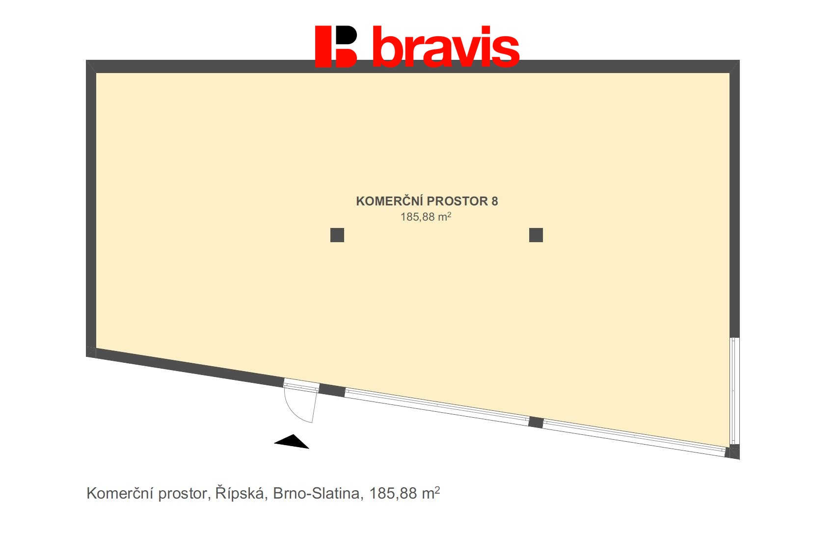 Komerce Řípská 185,88m2 prostor č.8