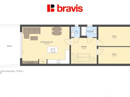 RD 5+kk Komín 173,85m2 1NP | Prodej - pozemek pro bydlení, 701 m²
