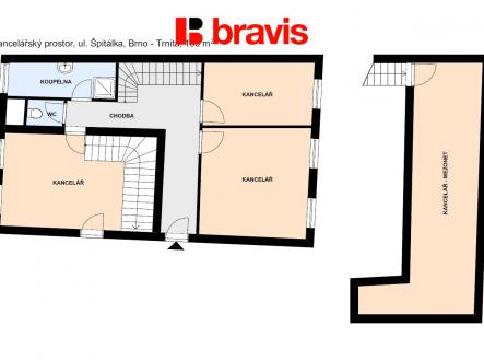 Kancelářský prostor Špitálka 103m2 | Pronájem - kanceláře, 120 m²