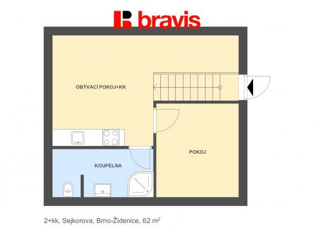 2+kk Sejkorova 62m2 | Pronájem bytu, 2+kk, 62 m²