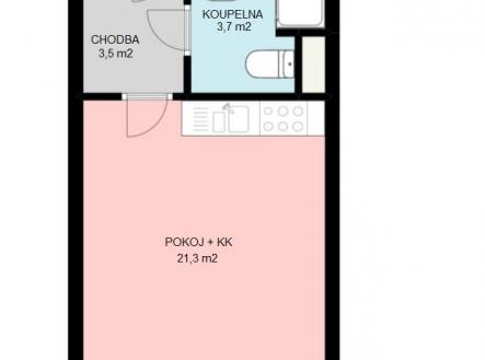 1+kk | Pronájem bytu, 1+kk, 28 m²